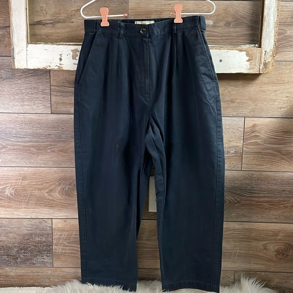 L.L.Bean Original Fit Ladies Size 10 Reg Black or possibly dark navyCotton Pants